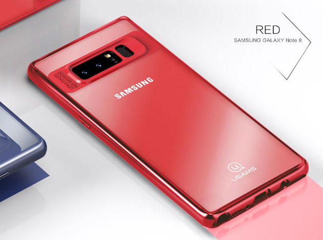 236015 เคสใส Note 8 - HD ขอบสีแดง

