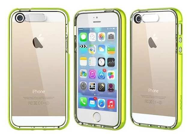 เคส iPhone SE/5/5s เคสไฟกะพริบ 162032 ขอบสีเขียว
