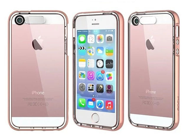 เคส iPhone SE/5/5s เคสไฟกะพริบ 162030 ขอบสี Rose Gold
