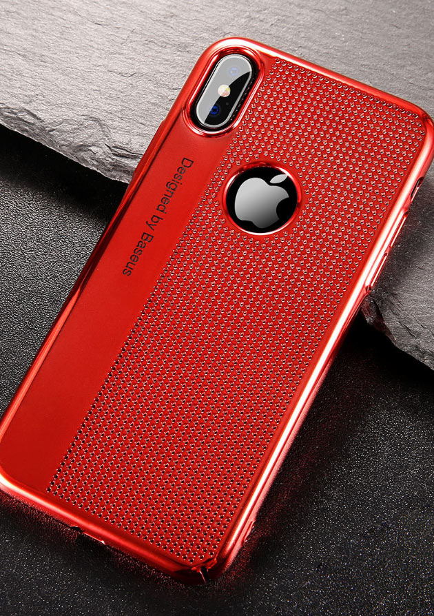 252024 เคส iPhone X สีแดง
