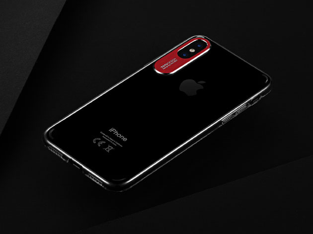 215042 เคส iPhone X ขอบเลนส์สี แดง
