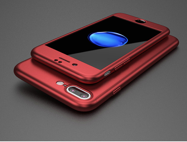 229006 เคส iPhone 7 สีแดง โชว์โลโก้
