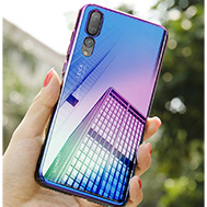 เคส-huawei-P20-เคส-หัวเว่ย-P20-รุ่น-เคสใส-แนวไล่สี-ด้านหลังเคลือบเงา-ของแท้-สำหรับ-P20-และ-P20-Pro
