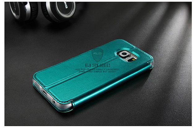 165037 เคส S7 Edge ฝาพับสีเขียว
