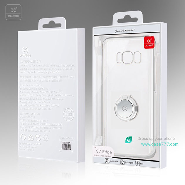 224040 เคส S7 Edge สีใสขอบสีเงิน
