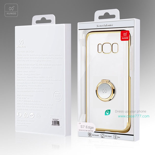 224041 เคส S7 Edge สีใสขอบสีทอง
