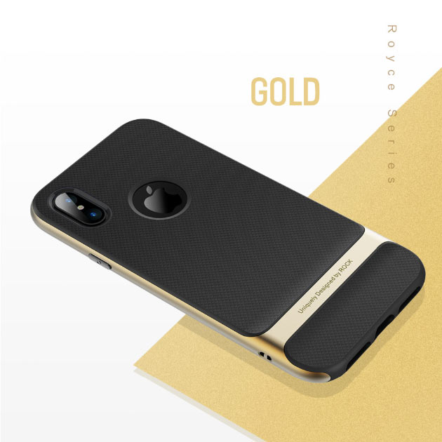 252010 เคส iPhone X สีดำขอบทอง
