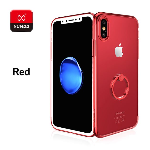 179024 เคส iPhone X เนื้อใสขอบสีแดง
