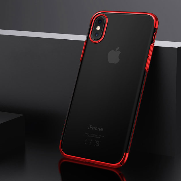 175060 เคสใส iPhone X ขอบสีแดง
