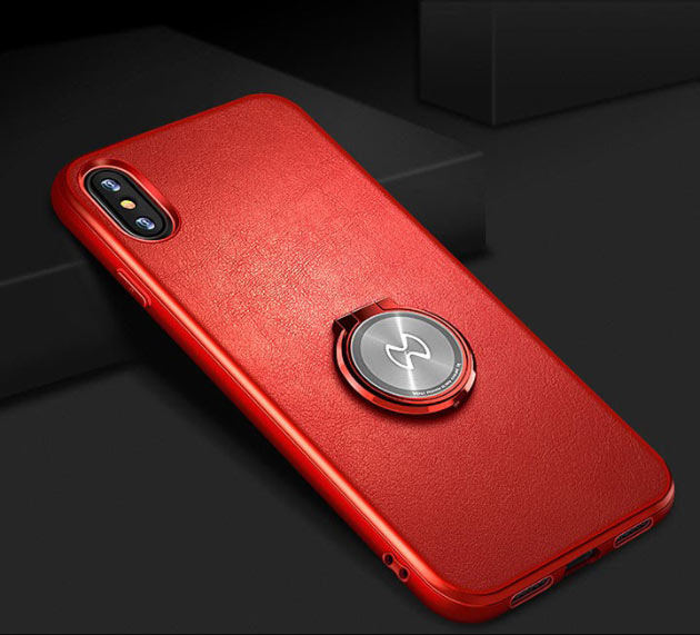 248014 เคส iPhone X สีแดง พร้อมแหวน
