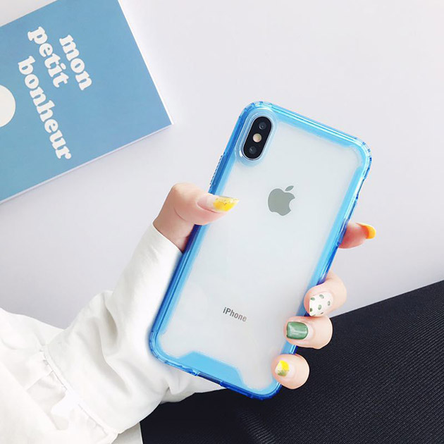 402066 เคส iPhone XR ขอบสี ฟ้า
