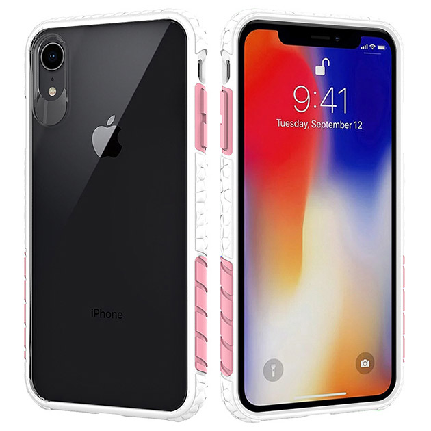 401091 รุ่น iPhone XS MAX ขอบขาว แถบชมพู
