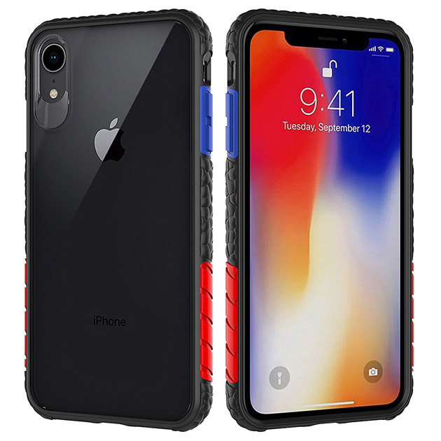 401090 รุ่น iPhone XR ขอบดำ น้ำเงิน-แดง
