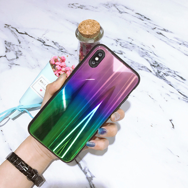 282020 เคส iPhone X สีม่วง-เขียว
