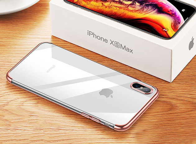 290048 เคสใส iPhone XS MAX ขอบสี Rose gold
