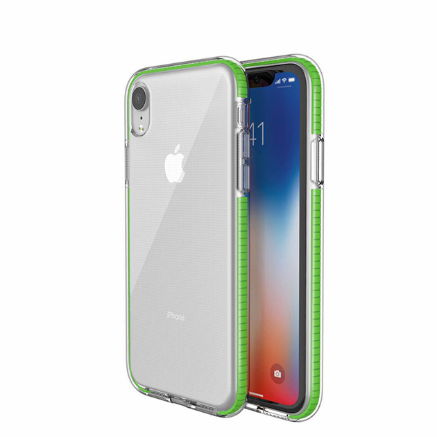 402098 เคส iPhone XS MAX ขอบสีเขียวนีออน (รุ่นใหม่ขอบมน)

