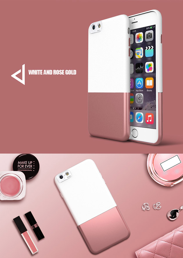 186002 เคส iPhone 6/6s สีขาว + Rose gold
