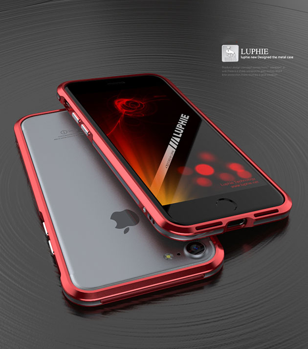 190034 บัมเปอร์ iPhone 7 Plus สีแดงล้วน (รุ่นดีไซน์ Slim)
