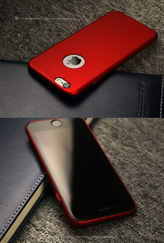 152013 - เคส iPhone 6/6s - สีแดง ไม่ปั๊มแบรนด์ด้านหลัง
