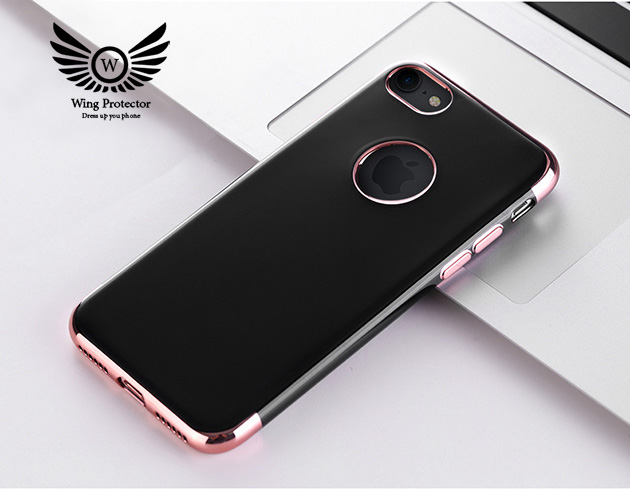 208010 เคส iPhone 6/6s ดำเงา ขอบสี Rose gold
