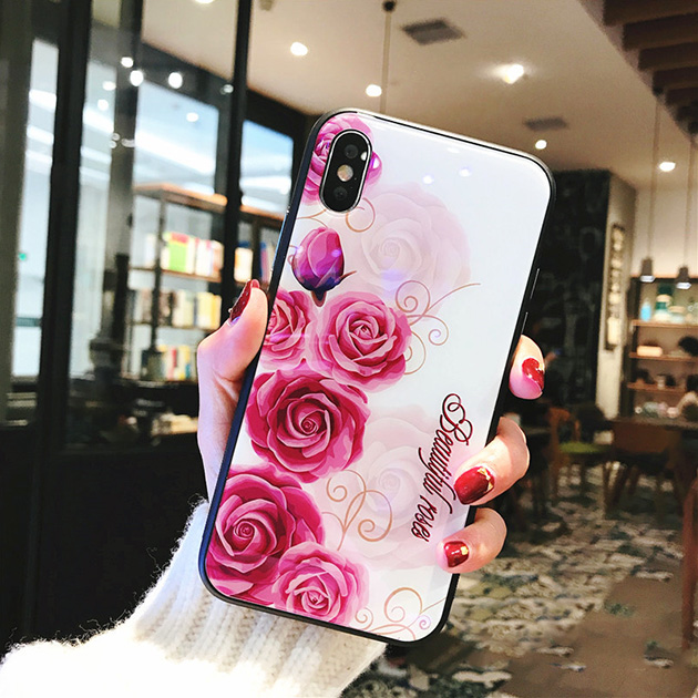 279009 รุ่น iPhone X ลายดอกกุหลาบ สีชมพู
