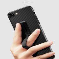 เคส-iPhone-XS-รุ่น-เคส-iPhone-XS-ลายเคฟล่า-3D-พร้อมแถบสอดนิ้วกันเครื่องตกแบบเก็บได้
