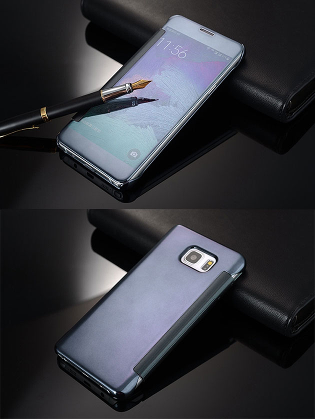 134048 เคส S7 Edge ฝาพับ สีน้ำเงินเข้ม
