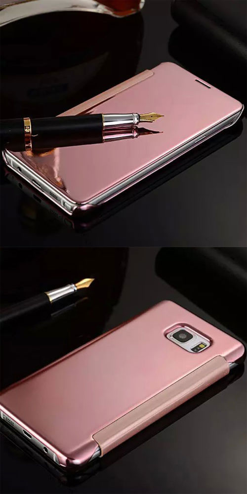 134049 เคส S7 Edge ฝาพับ สี Rose Gold
