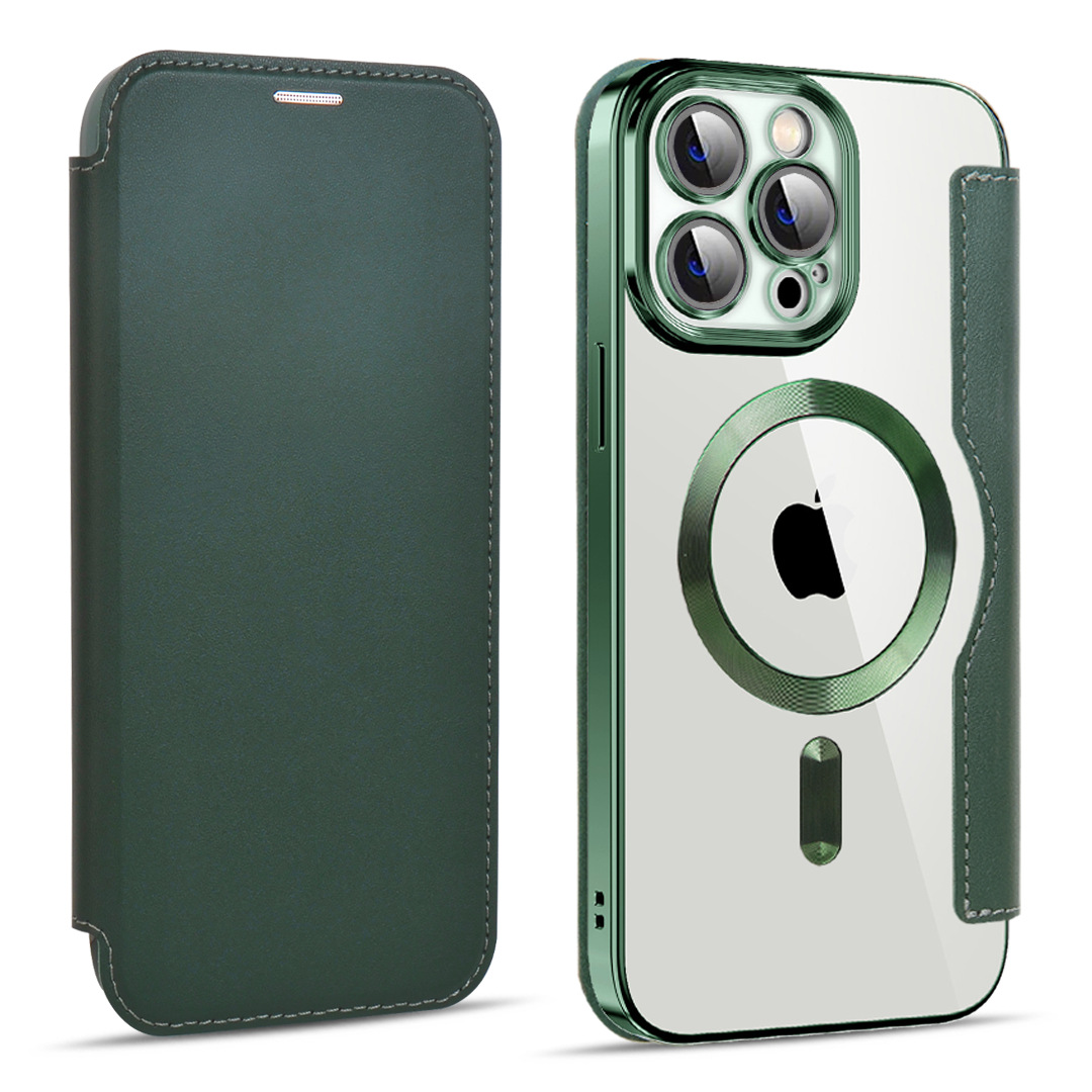 163036 เคสฝาพับ iPhone 14 Pro Max สีเขียว
