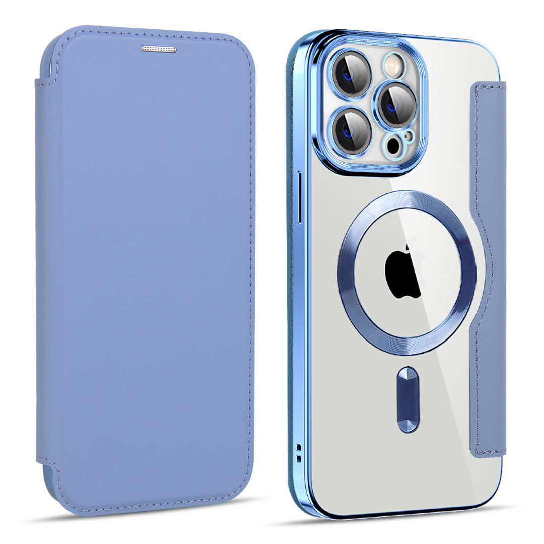 163037 เคสฝาพับ iPhone 14 Pro Max สีฟ้า
