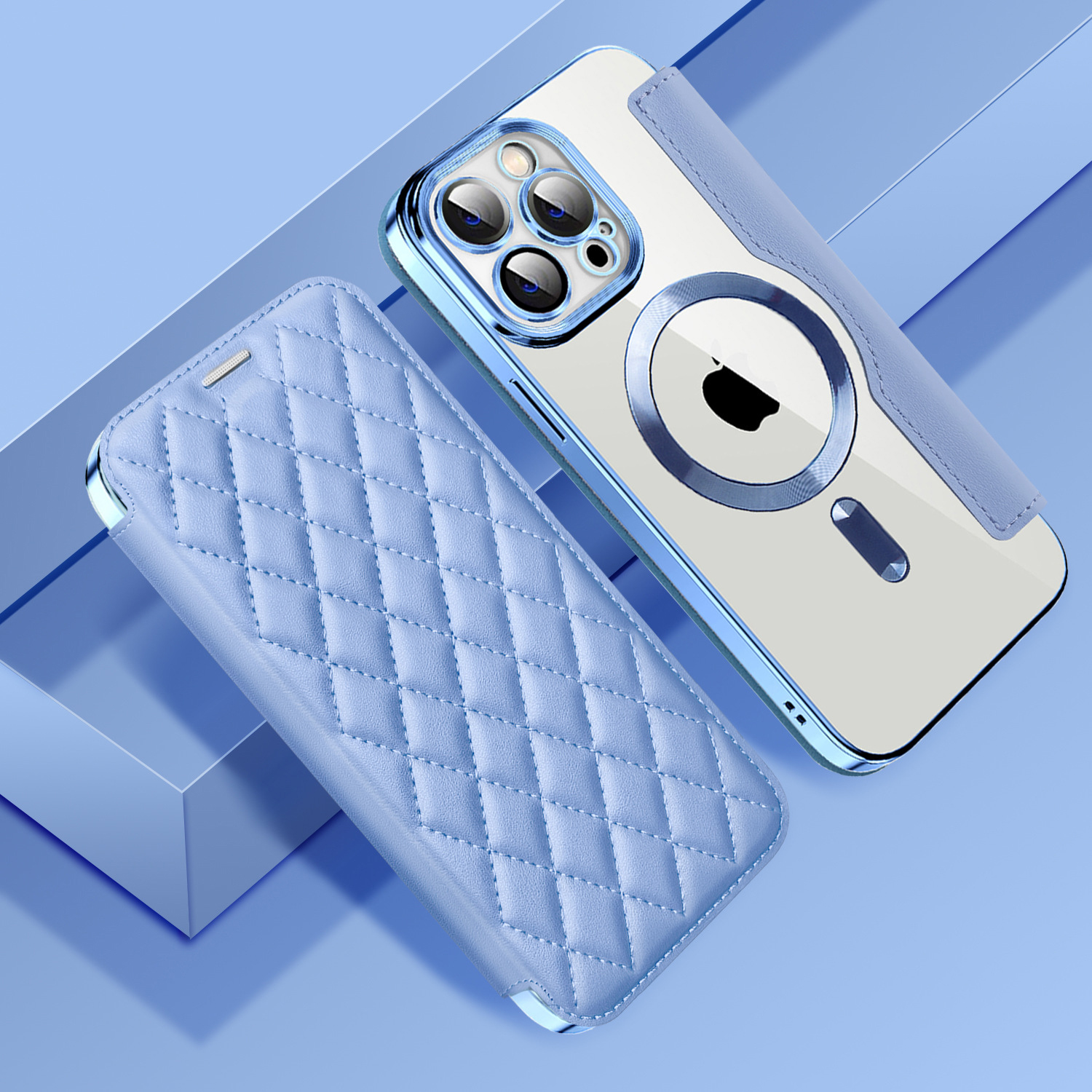 168076 เคสฝาพับ iPhone 14 Pro Max สีฟ้า
